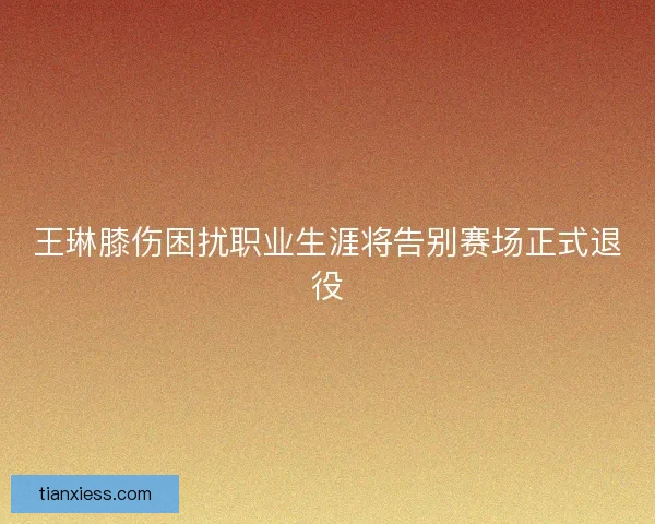 王琳膝伤困扰职业生涯将告别赛场正式退役