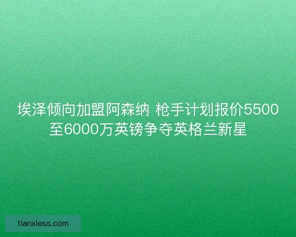 埃泽倾向加盟阿森纳 枪手计划报价5500至6000万英镑争夺英格兰新星