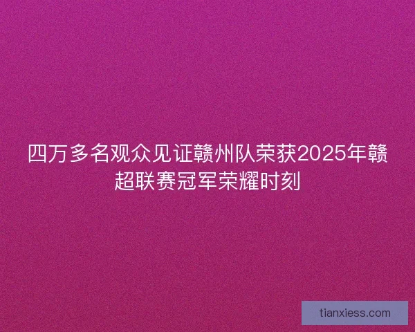 四万多名观众见证赣州队荣获2025年赣超联赛冠军荣耀时刻 四万多名观众见证赣州队荣获2025年赣超联赛冠军荣耀时刻