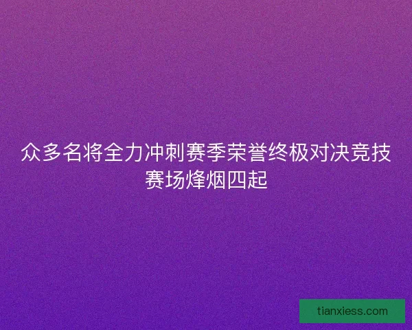 众多名将全力冲刺赛季荣誉终极对决竞技赛场烽烟四起